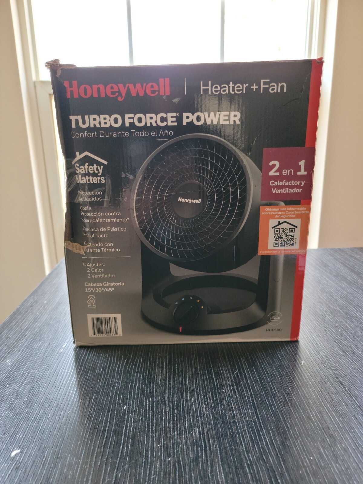 Turboforce Power 2 in 1 Fan Heater Portable Honeywell 3 Speeds HHF540 Black  | eBay