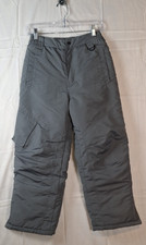 Athletech Boys Snow Pants Size L Gray 100 Polyester Multi Pockets High Rise