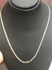 14KT GOLD TRI-COLORS FLAT GUCCI NECKLACE SIZE 20” LONG 3mm-WIDE WEIGHT 2.6g 🏆