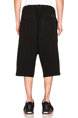 Y-3 YOHJI YAMAMOTO adidas M Black Drop crotch cotton Sarouel