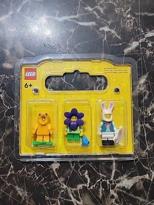 Lego BAM 2023 Q1 Easter Set Easter Bunny, Kid Chick & Purple Flower Girl New