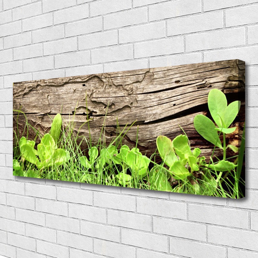Toile Imprimée de Prestige 125x50 Floral Feuilles d'Herbe Finition Galerie d'Art