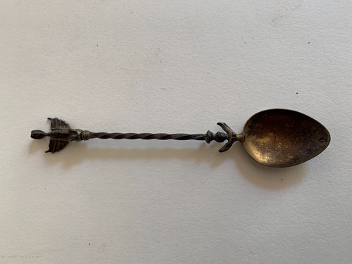 Cucchiaio decorativo in metallo argentato XIX sc originale d'epoca - Imagen 2 de 5