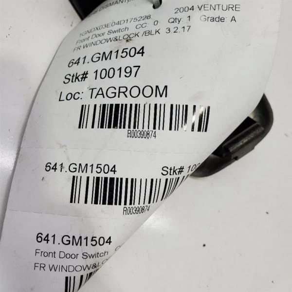 2000-2005, Chevrolet Venture, interruptor de puerta delantera del conductor, negro, n.º de parte: 10433186 Foto 4 de 4