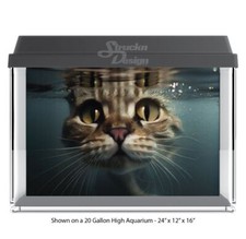 Cute Funny Striped Cat Polyester Fish Tank Glass Backdrop Aquarium Background