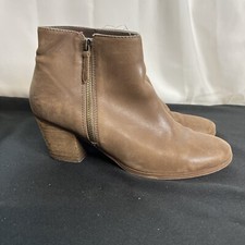 Crown Vintage Brown Leather Ankle Boots Size 8.5M