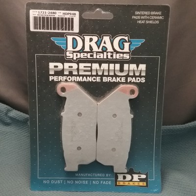 NEW DRAG SPECIALTIES 1721-2480 BRAKE PADS, SINTERED HARLEY/BUELL HDP948
