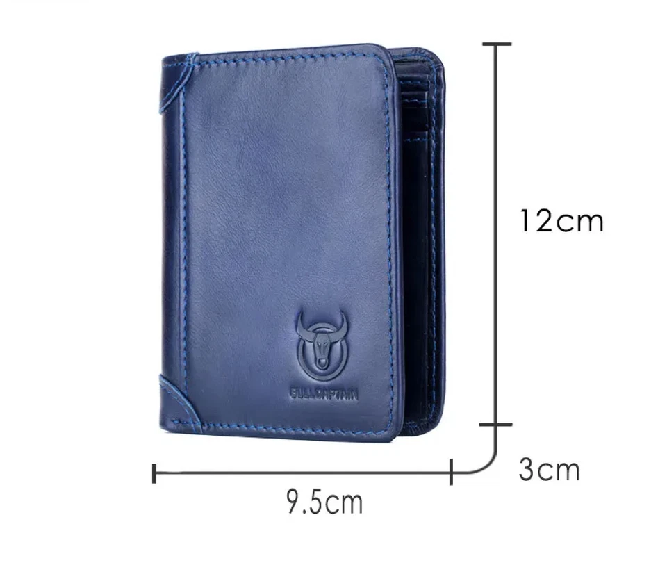 Portefeuille en Cuir Véritable pour Homme Porte-Cartes Protection RFID Gris - Photo 2/4