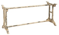 Base Tavolo Biscottini in Ghisa Anticata Fatta a Mano 156x55x69 per Piani