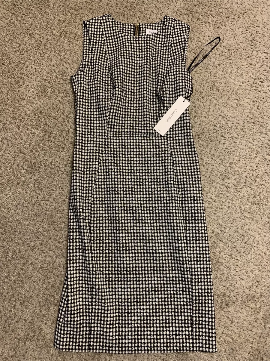 Calvin klein black and store white gingham dress
