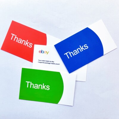 150 Pcs Thanks Cards Red Blue and Green 3.5*2.1''