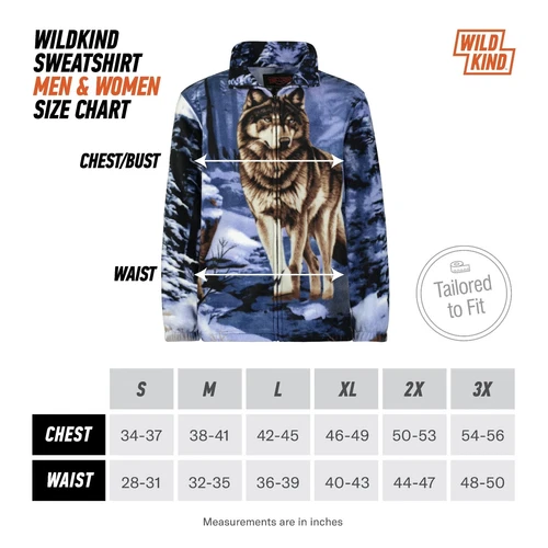 Wildkind Snow Grey Wolf Jacket Wolves Howling Moon Lone Blue Sweater M-4X image 5