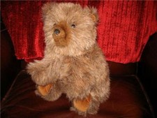 Vintage Folkmanis Furry Folk USA Made 12" Brown Grizzly Bear Plush Hand Puppet