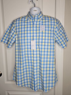 NWT Croft & Barrow Men's Short Sleeve Shirt Plaid Sz Small Button Down Collar 