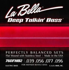 LaBella 760FHB2 Beatle Bass Flat Wound Strings, 39-96