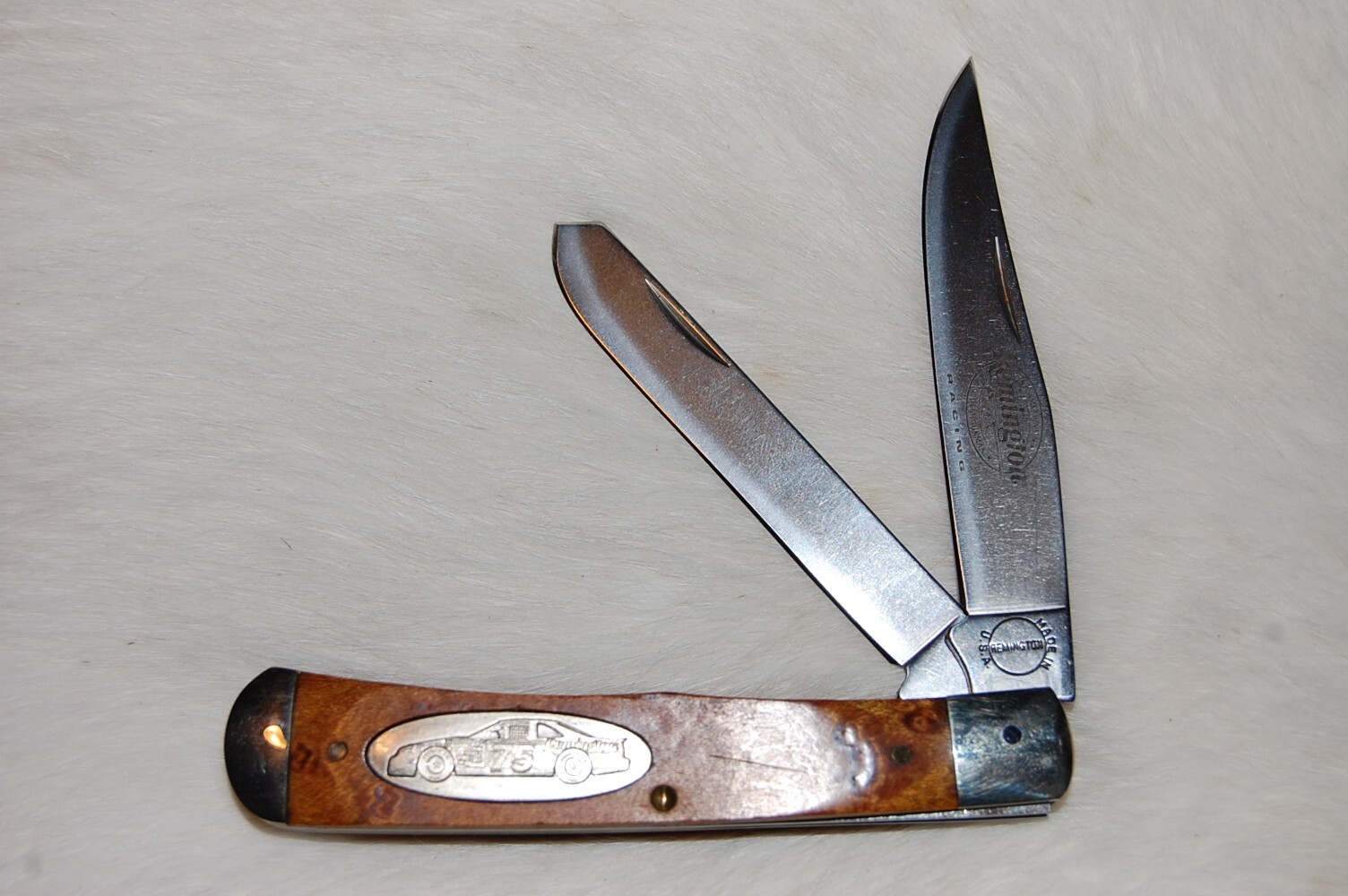 Remington NASCAR 75 Series Large R12 Stockman Pocket Knife Burl Wood No Box eBay