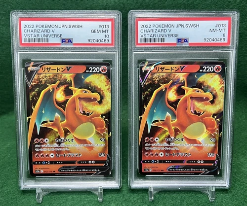 2022 Pokémon Japanese SWSH Charizard V #013/172 Vstar Universe PSA GEM MT 10 & 8