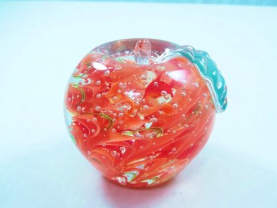 M Design Art Glass Green/White Fish Paperweight [Kitchen]