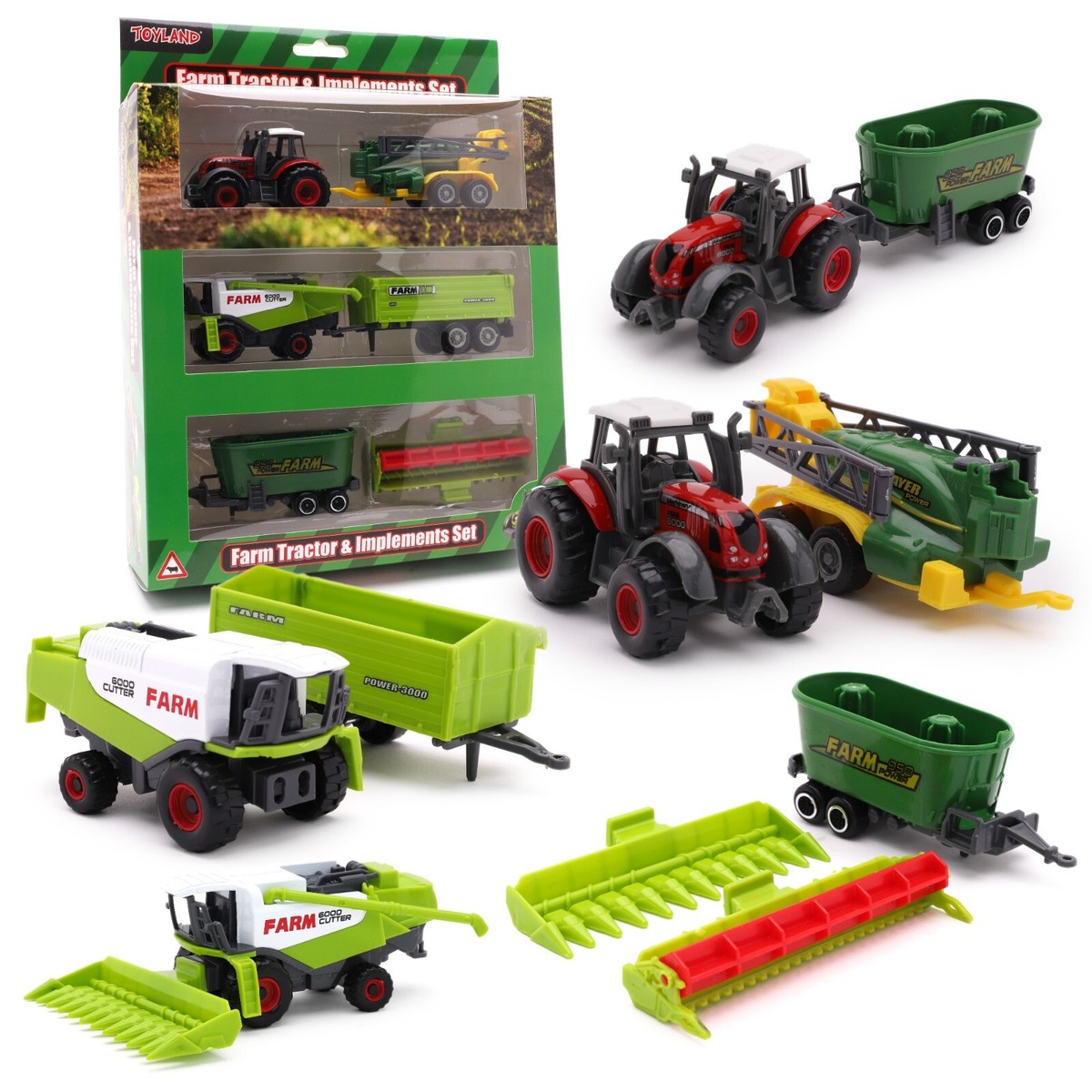 Tractor Toys Farm Sets For Kids 31 Pieces Die Cast Model Machinery