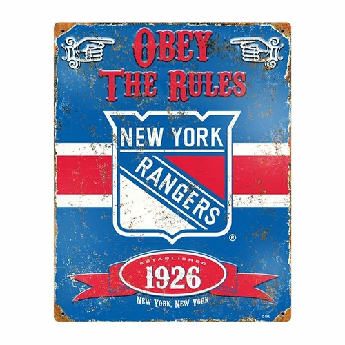 New York Rangers Metal Tin Sign NHL Embossed Vintage Pub Man Cave Wall Decor