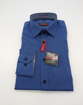 Marvelis Langarm Hemd Kentkragen Gr. S 38 BODY FIT Blau  Art. 75661408