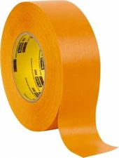 3M 2" x 180' Orange Paper Masking Tape Rubber Adhesive, 9.5 mil, 49 Lb/In Ten...