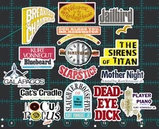 15 Kurt Vonnegut Stickers -Clear, Holographic, or White - Slaughterhouse Novel