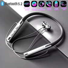 New Bluetooth Neckband Wireless Headphones Mic Headset Stereo Earbuds Earphone
