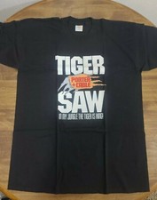 PORTER CABLE Tiger Saw Graphic Black T-Shirt Size Large Vintage 90s Made In USA