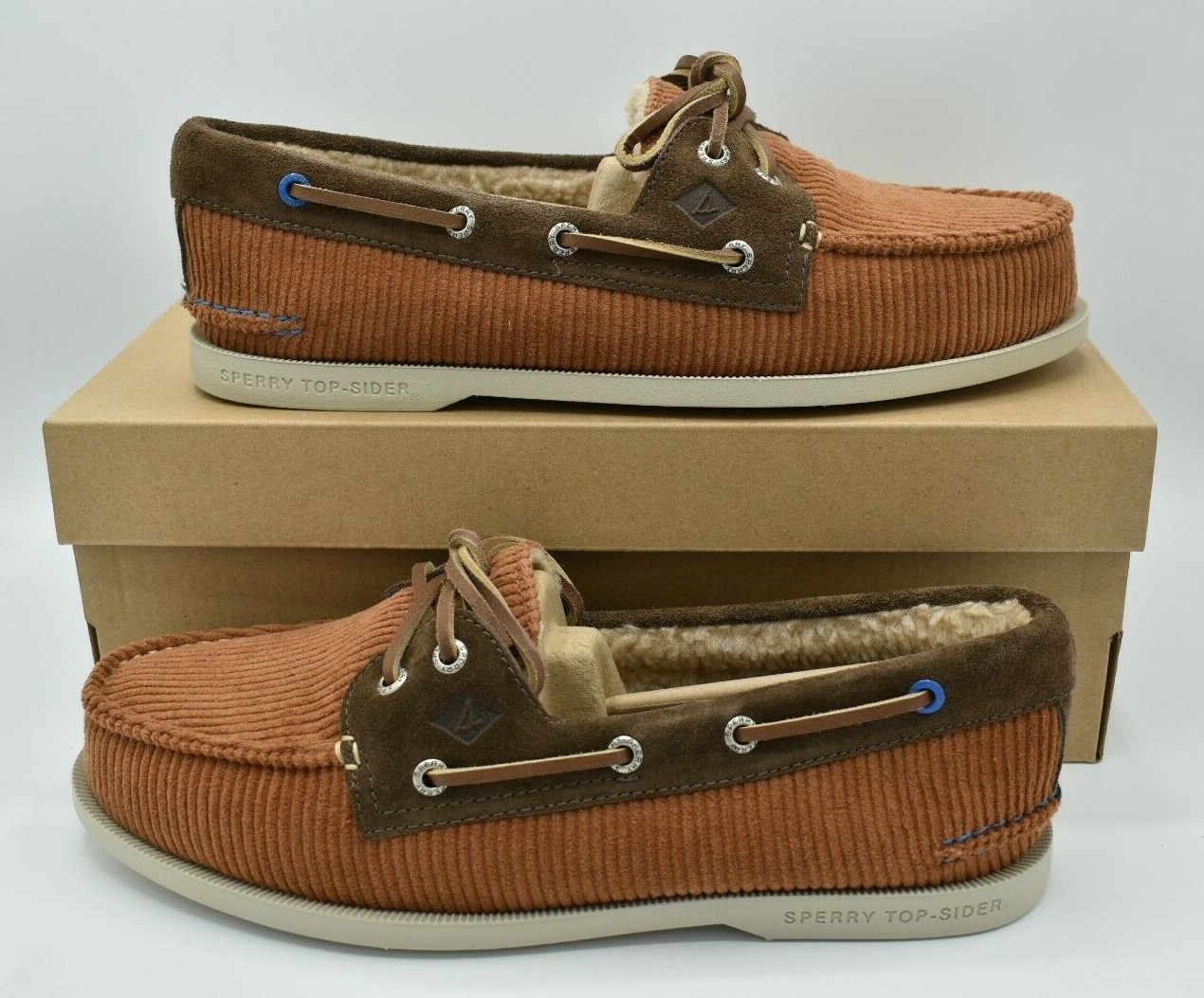Cozy Tan Corduroy Boat Shoes 