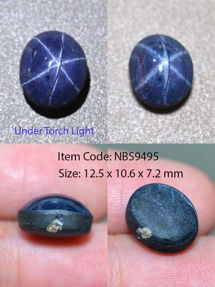 10.35 Ct 12.5x10.6 MM Natural Blue Star Sapphire 6 Rays