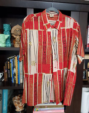A Grail of Tiki...A. Shaheen 50s Hawaiian Aloha SILK Shirt Rare, Famous Print XL