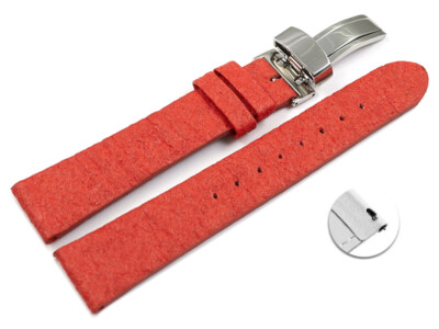 Veganes Schnellwechsel Uhrenarmband Kippfaltschließe aus Ananas rot