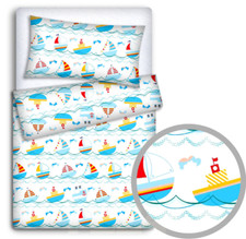 BABY BEDDING FIT JUNIOR BED 150x120cm DUVET COVER Boats