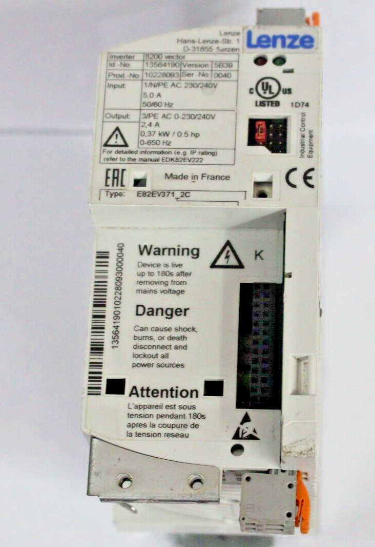 LENZE D31855 - 8200 TYPE : E82EV371_2C VECTOR INVERTER. | eBay