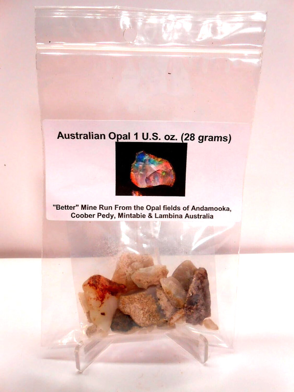 Australian Opal- Mine Run 1 oz  Opal Fields of Andamooka, Coober Pedy, Mintabie