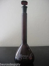 lab amber Volumetric Flask Class A Borosilicate 100ml new