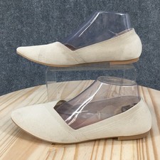 Time and Tru Flats Women 8.5 Knit Slip On Casual Comfort Memory Foam White