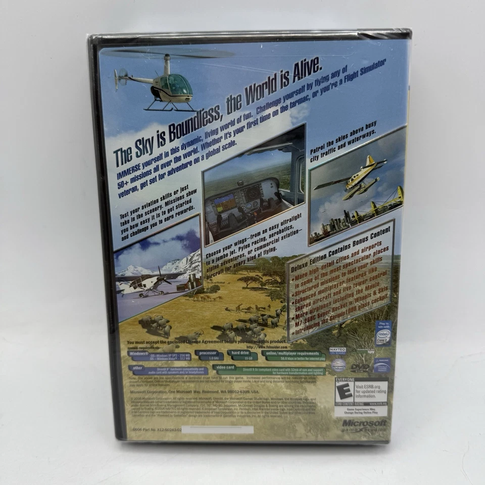 Microsoft Flight Simulator X Deluxe Edition (Windows PC DVD 2006) SEALED NEW - Image 2 of 4