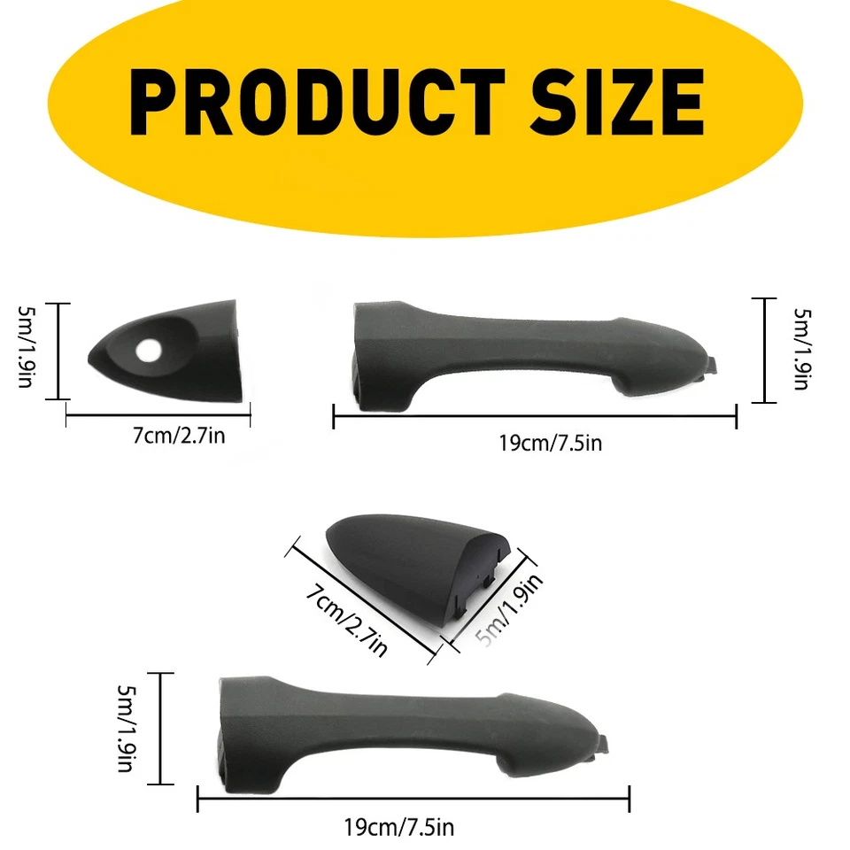 Дверная ручка с замочной скважиной передняя 2000-2007 Ford Focus / задняя левая / правая черная - Изображение 2 из 4