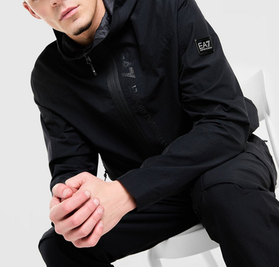 EA7 Emporio Armani Men's Badge Woven Lightweight Jacket Black | eBay
