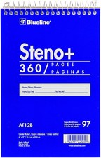 Blueline high-capacity steno pad, medium/college rule, blue cover, 180 white 6 x