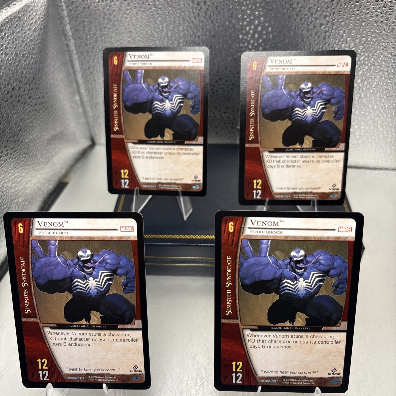 2004 UD Marvel VS System 1st Edition - X 4 Cards - MSM-021 - Venom - Eddie Brock