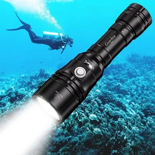 Diving Flashlight, D20 3200 Lumen Scuba Dive Light, Rechargeable Diving Lights U