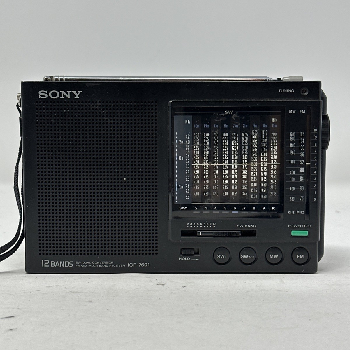 SONY ICF-7601 Multiband AM FM SW Analog Portable Receiver 12 Bands