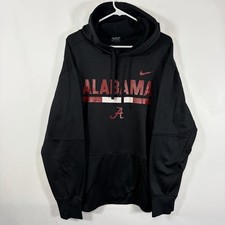 Alabama Crimson Tide Nike Hoodie Mens XXL 2XL Black Fleece Drawstring Dri-Fit