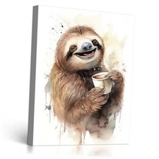 Watercolor Sloth Wall Decor for Nursery, Animals Portrait 16L" x 12W" Sloth 2
