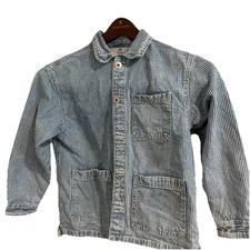 Gap Limited Edition Denim Blue Jean Womens Small Railroad Stripes Chore Boy 8