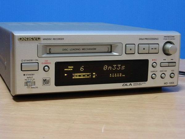 Hi-MD再録可 ONKYO MD-105FX Onkyo Md-105fx Hi-md Mini Disc Recorder MD105FX Silver MDLP