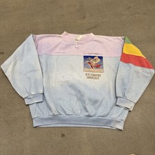 Vintage 80s Adidas 1952 Oslo Melbourne Winter Olympics Sweatshirt Colorblock M